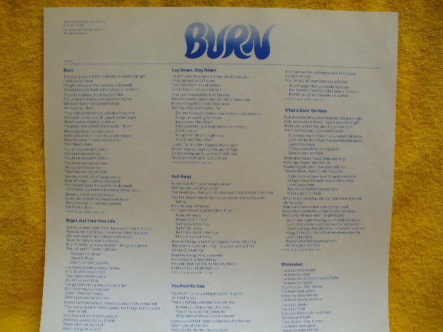 "Burn", USA, vinyl side B
