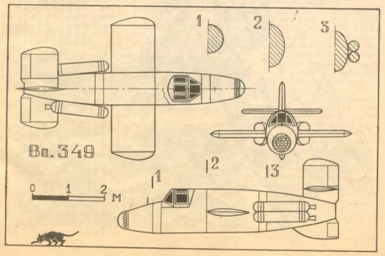 Бахем Ba 349 Наттер, масштабная схема